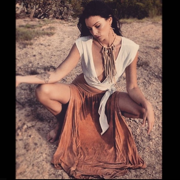 Tie Dye Side Slit Maxi Skirt - Festival Hippie Boho Tie Dyed Double Side Slits - Picture 9 of 17